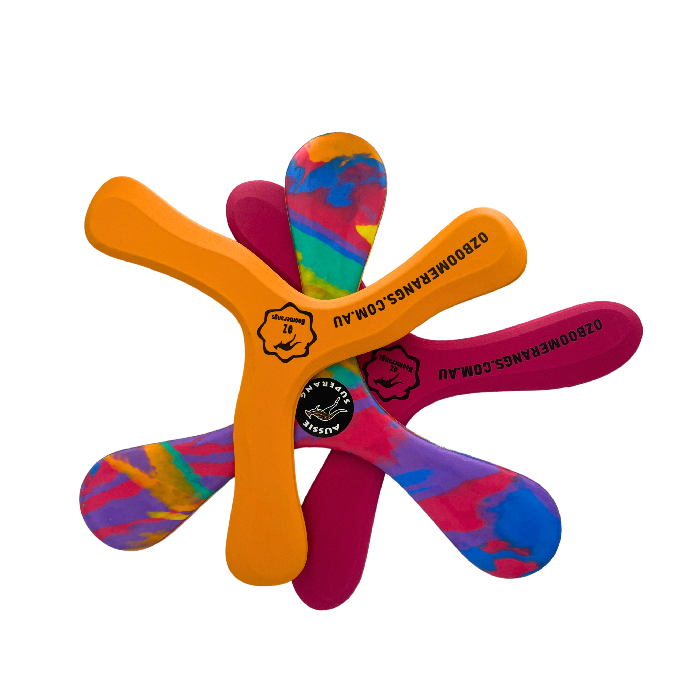 3 Pack Foam Boomerangs, Outdoor Superang, OZzie Icerunner. OZzie Emu
