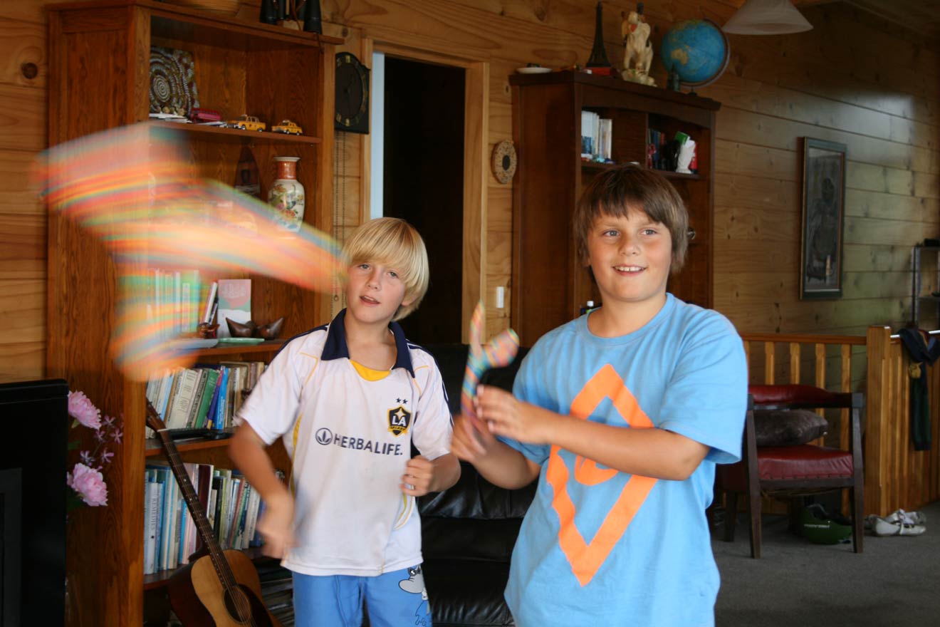 Indoor Superang - Foam Boomerang in action